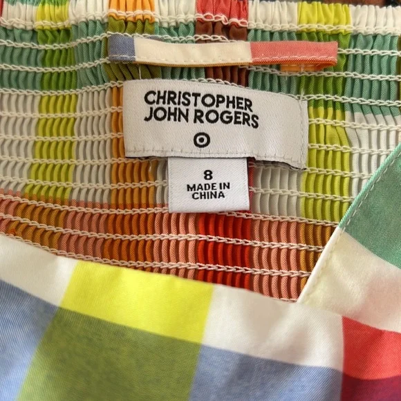 CJR for Target bright checked puff waist sundress. - Picture 3 of 3